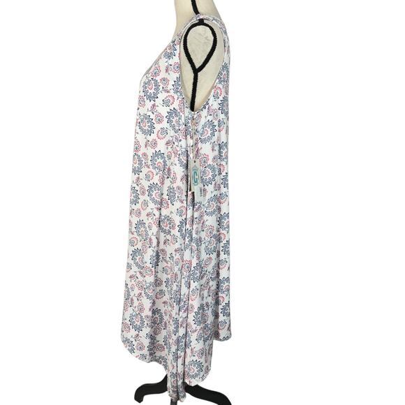 Rockin’ C Large A-Line Dress Floral Sleeveless Shark-Bite Hem Lined Scoop Neck - Picture 7 of 10